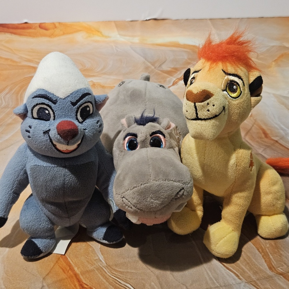 Disney Lion Guard Kion Bunga Beshte Plush Lot of 3 TY Sparkle Just Play 8"